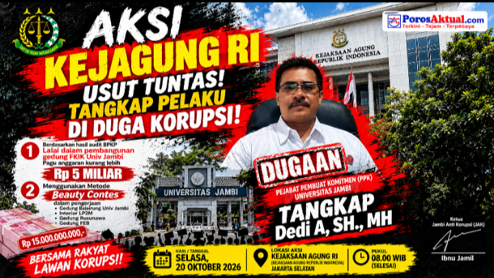 Pengadaan Proyek UNJA Rp15 Miliar Dipertanyakan, JAK Siap Desak Kejagung Turun Tangan