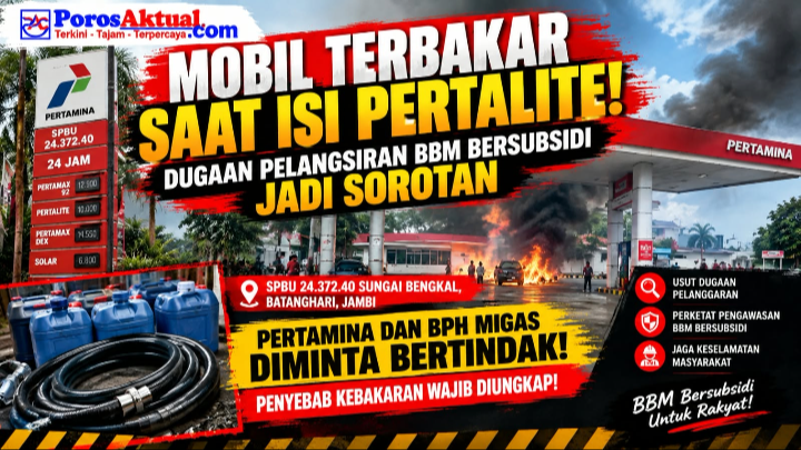 Mobil Terbakar Saat Isi Pertalite di SPBU Sungai Bengkal, Dugaan Pelangsiran BBM Bersubsidi Jadi Sorotan